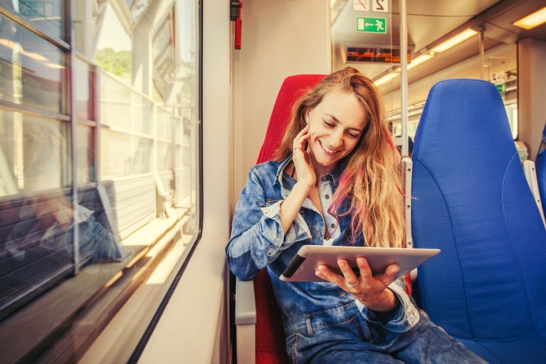 girl on train